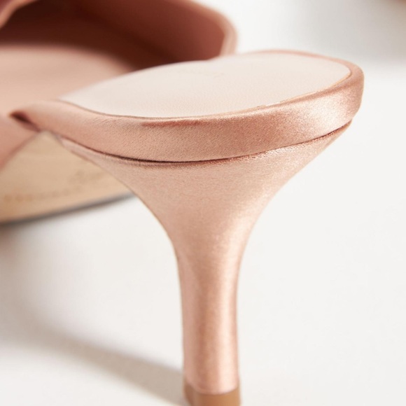 New Loeffler Randall x Anthropologie Fabienne 7 Pink Blush Double Bow Satin Mule - Picture 10 of 12